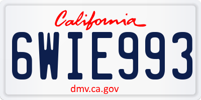 CA license plate 6WIE993