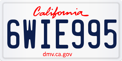 CA license plate 6WIE995