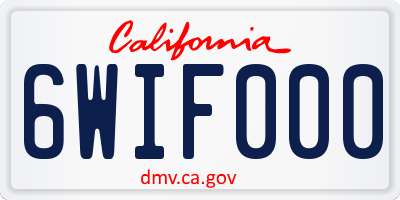 CA license plate 6WIF000