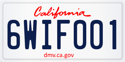 CA license plate 6WIF001