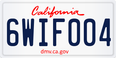 CA license plate 6WIF004