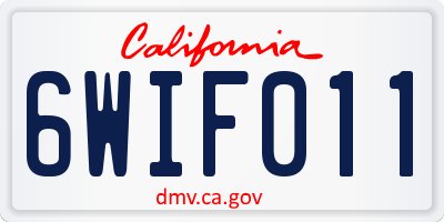 CA license plate 6WIF011