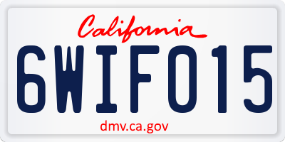 CA license plate 6WIF015
