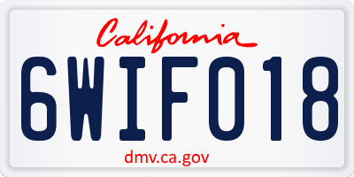 CA license plate 6WIF018