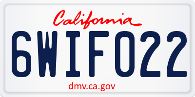 CA license plate 6WIF022