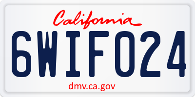 CA license plate 6WIF024
