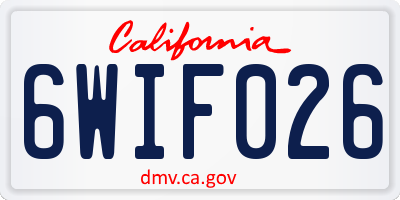 CA license plate 6WIF026