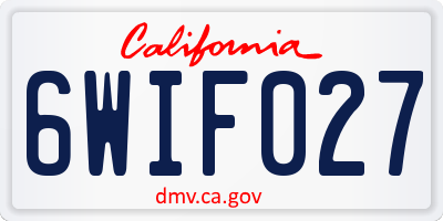 CA license plate 6WIF027