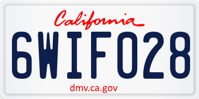 CA license plate 6WIF028