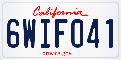 CA license plate 6WIF041