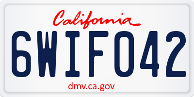 CA license plate 6WIF042
