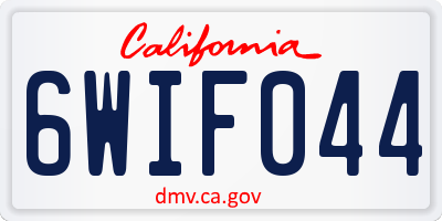 CA license plate 6WIF044