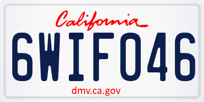 CA license plate 6WIF046