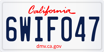 CA license plate 6WIF047