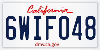 CA license plate 6WIF048