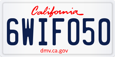 CA license plate 6WIF050