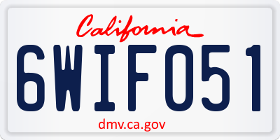 CA license plate 6WIF051