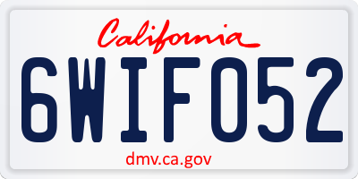 CA license plate 6WIF052