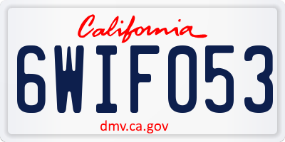 CA license plate 6WIF053