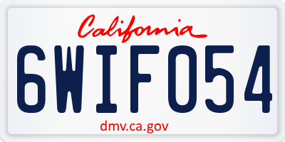 CA license plate 6WIF054