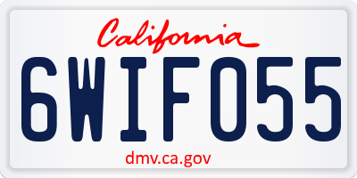 CA license plate 6WIF055