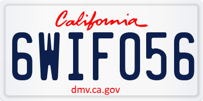 CA license plate 6WIF056