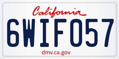 CA license plate 6WIF057