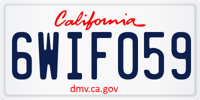 CA license plate 6WIF059