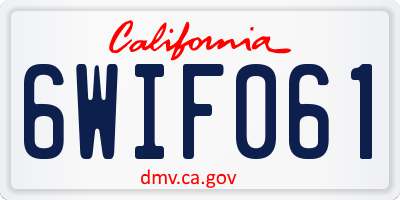 CA license plate 6WIF061