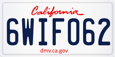 CA license plate 6WIF062