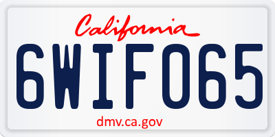 CA license plate 6WIF065