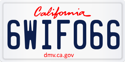 CA license plate 6WIF066
