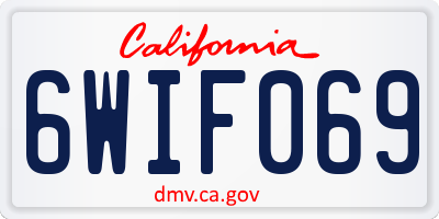 CA license plate 6WIF069