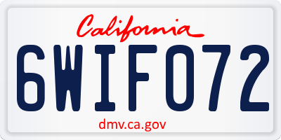 CA license plate 6WIF072