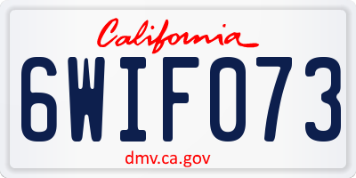 CA license plate 6WIF073
