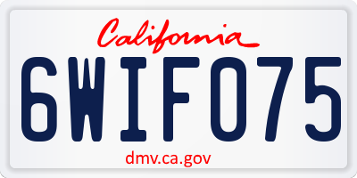 CA license plate 6WIF075