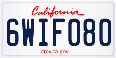 CA license plate 6WIF080