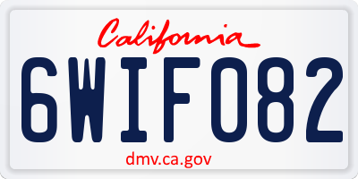 CA license plate 6WIF082