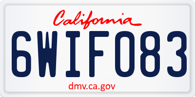 CA license plate 6WIF083