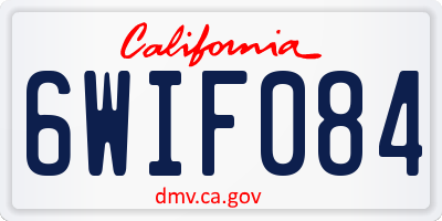 CA license plate 6WIF084