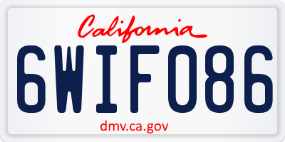CA license plate 6WIF086