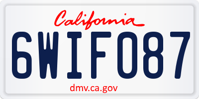 CA license plate 6WIF087