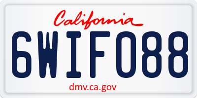 CA license plate 6WIF088