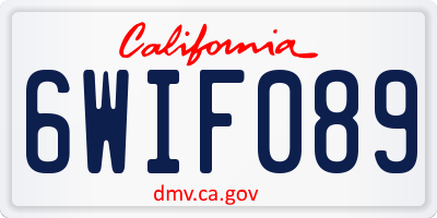 CA license plate 6WIF089