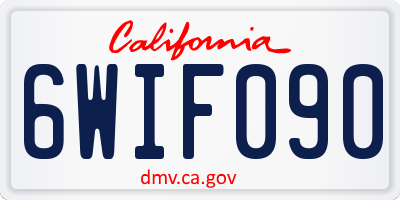 CA license plate 6WIF090