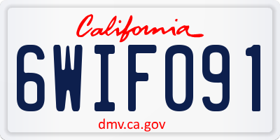 CA license plate 6WIF091