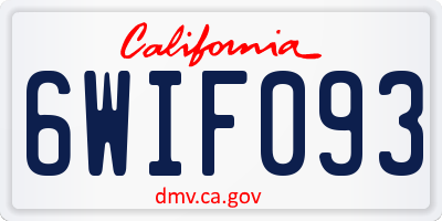 CA license plate 6WIF093