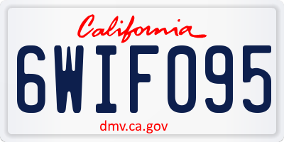 CA license plate 6WIF095
