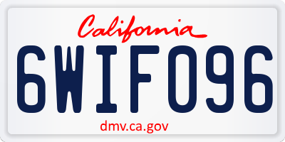 CA license plate 6WIF096