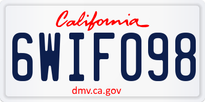 CA license plate 6WIF098